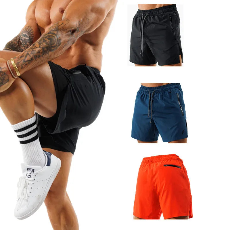 Plus Size Muscular Men's Sports Shorts Summer Casual Breathable Gym Shorts Quick Dry Breathable Pants