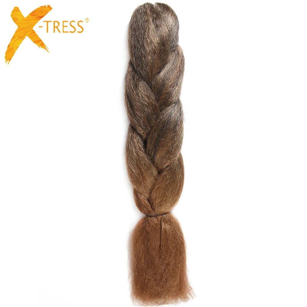 X-TRESS New Fashion Style Wholesale Price Pre Stretched Synthetic Braiding Hair Extensions Crochet Jumbo Braids Hair Supplier MegaBDM