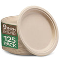 Biodegradable Eco-friendly Compostable Tableware One Time Bamboo Fiber Sugarcane Bagasse Paper Disposable Lunch Plates