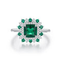 Daidan Vintage Rings Women Court Style Luxury Jewelry Silver Engagement Cubic Zirconia Woman Sterling Silver Rings