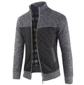 Men's Simple Solid Patchwork Winter Warm Cardigan Sweater Fashion Casual Knitwear Zipper Closure ODM Thin Weaving Autumn Season