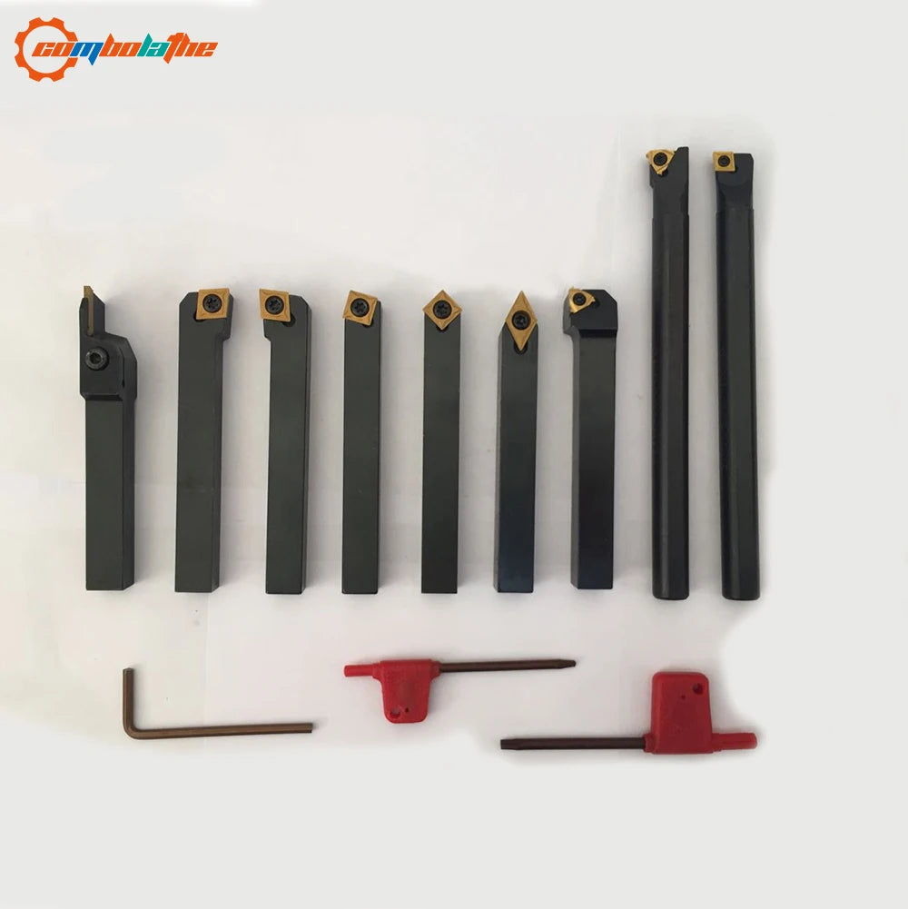 DIJIN Coated Carbide External Turning Tool Sets 20x20/9pcs OEM for Bench Lathe Machine Accessories at Discount