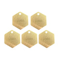 High Quality Pendant Accessories Laser Engraved Business Logo Golden Blank Brass Metal Customized Pet Tags for Engraving