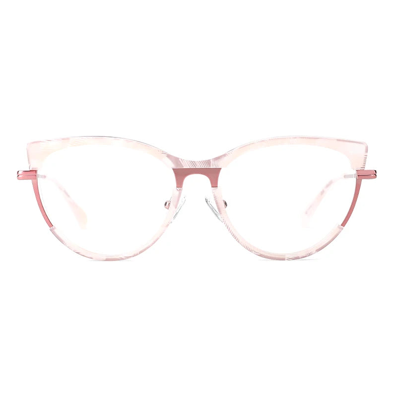 Newest Model Optical Frame Acetate Eyeglasses Cateye with Nose Pads Italian Eyewear Brands
