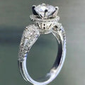 CAOSHI Fashion Copper Jewelry Rings Round Cut Luxury Wedding Imitated Rhodium Plated Zirconia White Stone Finger CZ Rings Women