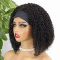 Hot Sale Small Curly Bob Wigs Natural Human Hair Short Headband Wigs Full Density Machine Made Glueless Wigs for Black Women
