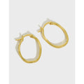 925 Sterling Silver Irregular Oval Hoop Earrings Minimalist Fashion Earrings 18k Gold Designer Earrings Jewelry Girls Gift