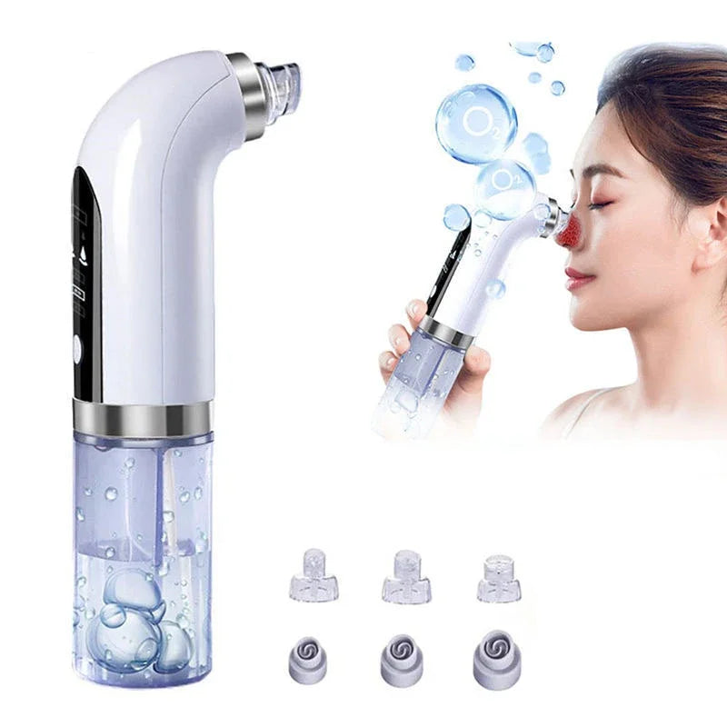 Electric Microdermabrasion Nose Strip Small Bubble Pore Stainless Steel Blackhead Remover Vacuum Water Personal Care Product