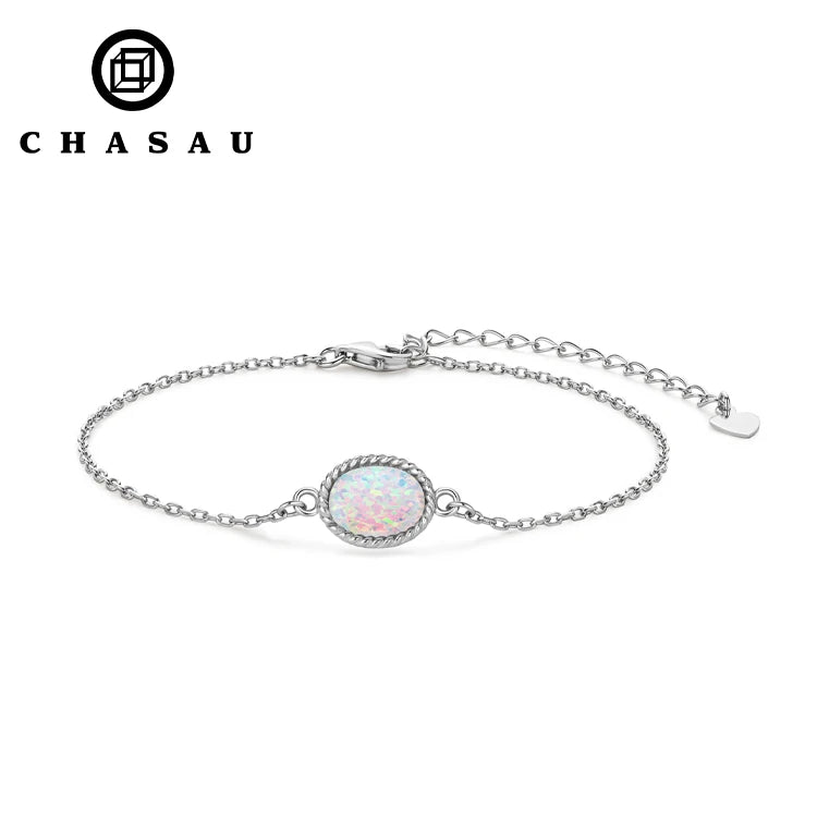 Wholesale 2023 Dainty New Opal Bracelet Women Minimalist Gold Plated Jewelry 925 Silver Bracelet for Woman