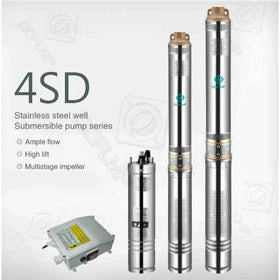 QQ Pump 4SD3/35 High Pressure Electric Vertical Water Pump Submersible Deep Well Water Pump Irrigation for Home Use