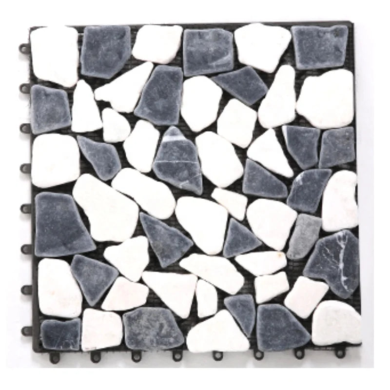 Waterproof Interlocking Outdoor Veranda Stone Floor Tiles Easy-to-Install Square Tiles for Garden Kitchen Park Exterior