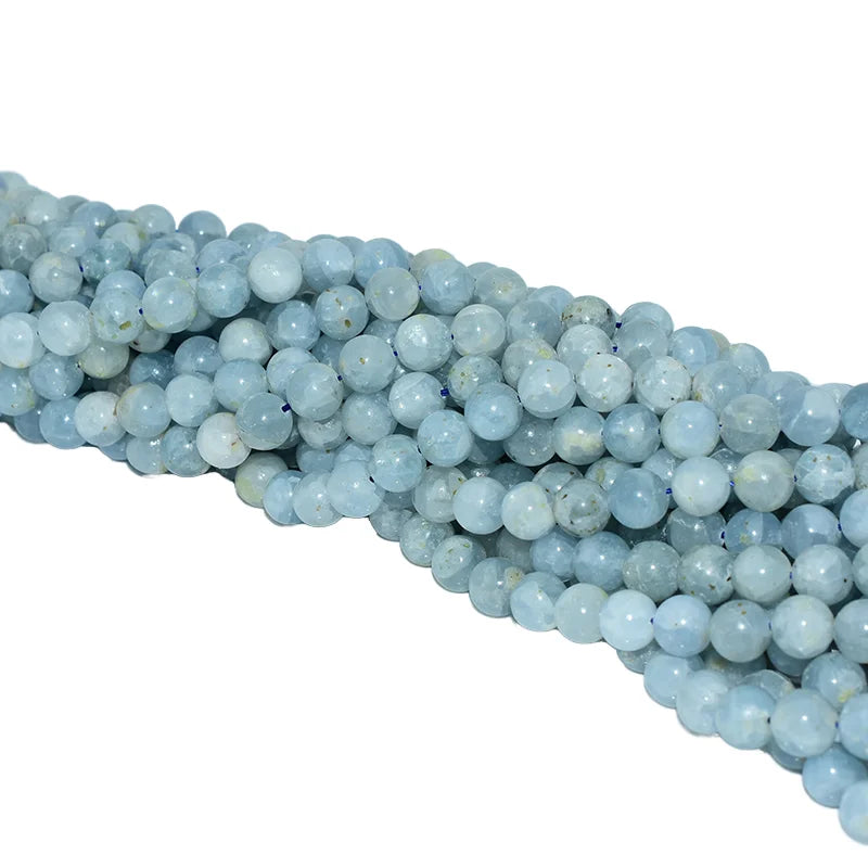 Factory Wholesale Natural Celestite Gemstones 6/8/10mm Crystal Stone Beads Round Pattern DIY Jewelry Making Strand