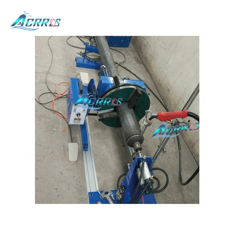 Automatically Rotary Welding Positioner 200KG Welding Turn Table and Rail Pneumatic Headtail Stop