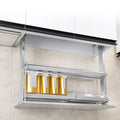 Kitchen Wall Cabinet Two Tier Automatic System Plate and Bowl Organizer Kitchen Accessories