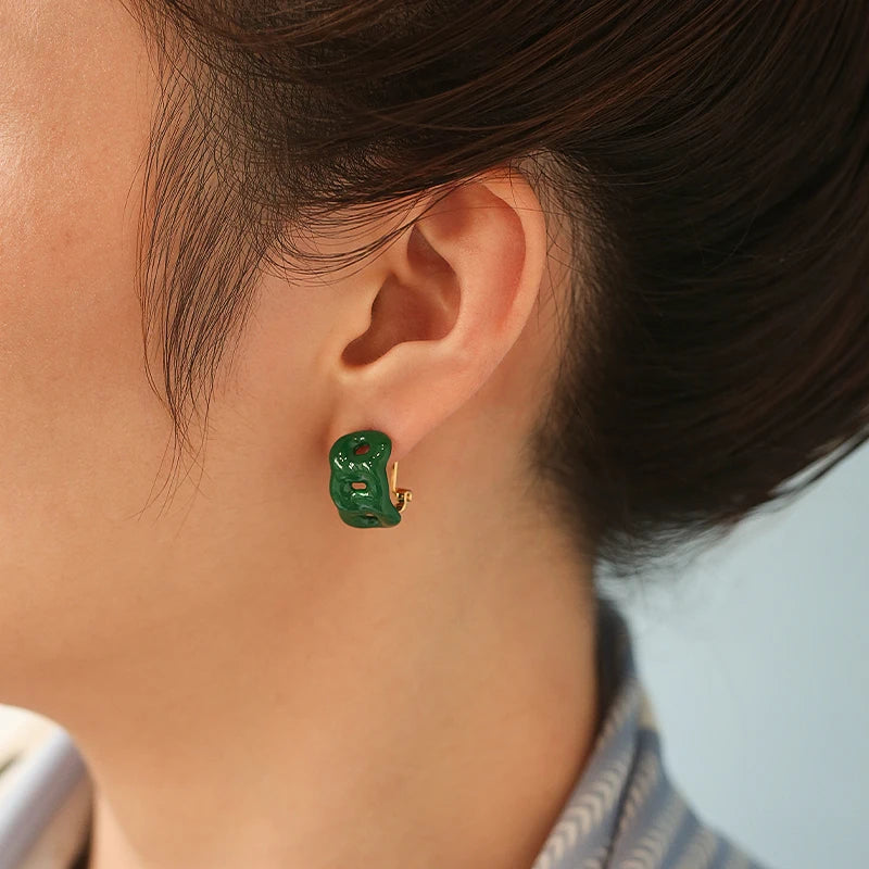 New Arrival INS Trendy Elegant Women's Earrings Versatile Enamel Oil Drop Hollow Fashion Jewelry