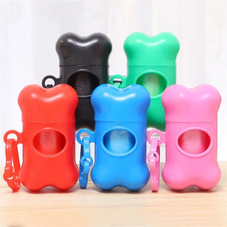 Portable Custom Bone Dog Poop Bag Holder Dispenser with Plastic PP Pet Garbage Trash Poo Wast Disposal Capsule Case