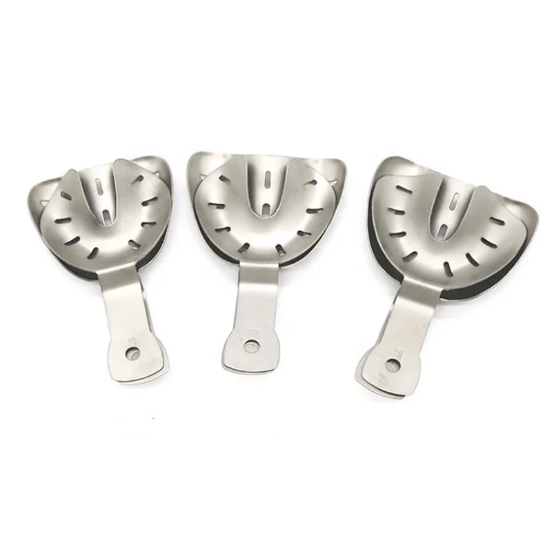 6PCS Orthodontic Instruments  Stainless Steel Edentulous Dental Impression Trays