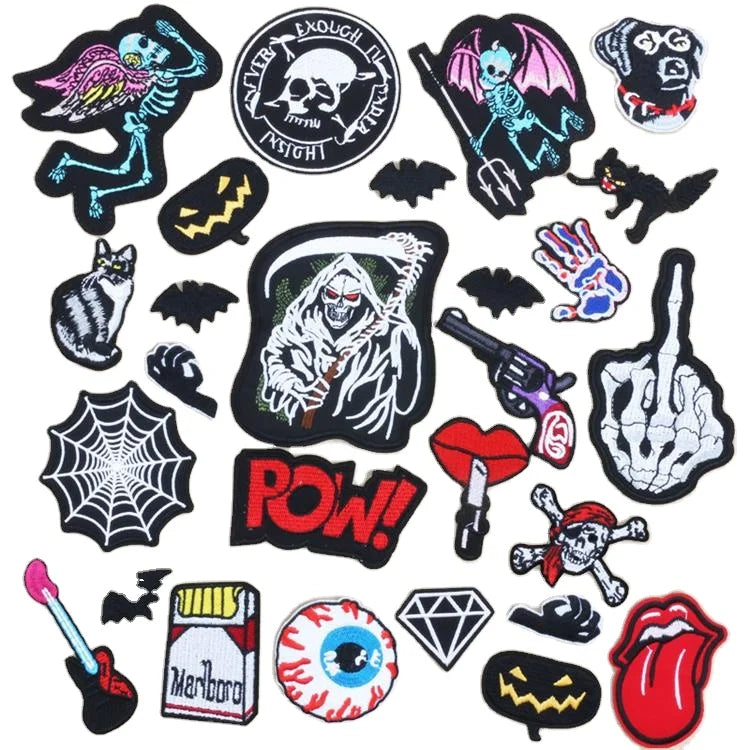 Free Sample Custom 9-Color Chenille Hoodie Patch Embroidery Cherry Patch for Hat Use Fabric Material