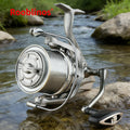 [Germany Stock] Rooblinos NGK Left Hand Aluminum Spinning Fishing Reel 4.8:1 Gear Ratio Two-Speed System Anti-Reverse Ocean
