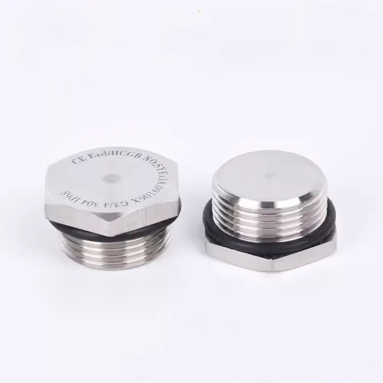 Stainless Steel 304/316 Male Plug Thread Hex Head Socket Solid Hollow Pipe Fitting Sealing Ring DIN7604 M18 1.5 Casting