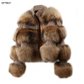 OFTBUY European American Short Top Autumn Woolen Coat Long Sleeve Natural Raccoon Fur Woolen Mixed Bomber Jacket European Coat