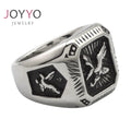 Custom 2024 Hip Hop Jewelry Fashion Eagle Stainless Steel Couples Eagle Rings