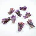 Huiying 1.5 Inch Pure Amethyst Carving Semi Polished Big Angel Statue Crafts