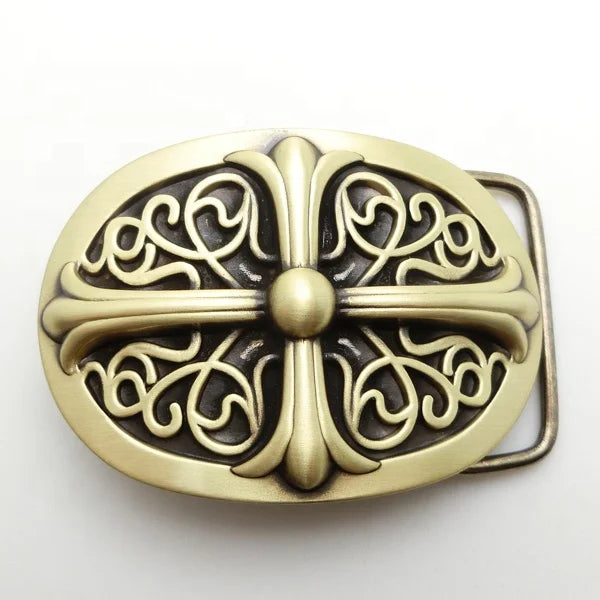 Handmade Solid Brass Vintage Belt Buckle for Men Custom Engraved Factory Direct