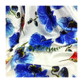 100% Jacquard Silk Satin Fabric 16M/M Colorful Blue Floral & Birds Printed Satin for Girls' Garments Sleepwear Dresses Shawls