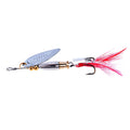 Wholesale SP160 7.2cm 8.1g Metal Spinner Baits Spoon Fishing Lures with Feather Hook