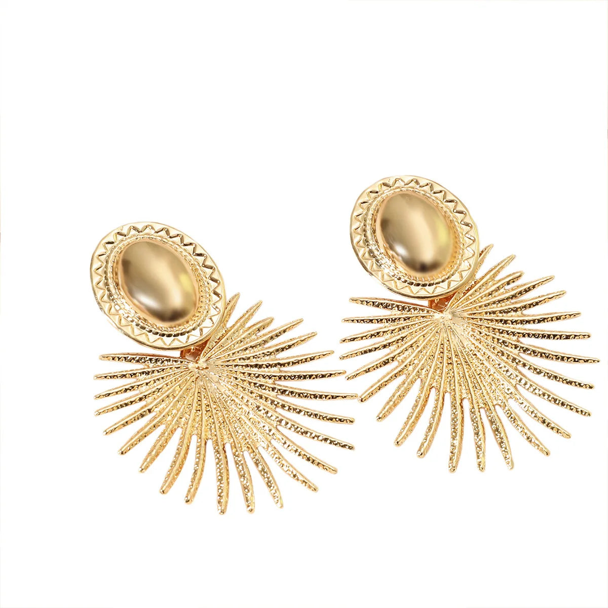 European and American Fashion Exaggerated Round Thorn-like Metal Alloy Pendant Earrings for Women's Anniversary