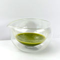 Japanese Style Matcha Glass Bowl Double Walled Glass Matcha Bowl with Spout