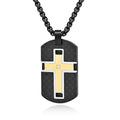 Alin Wholesale Men's Fine Jewelry Simple Design 361L Necklaces Gold-Plated Cross Pendant Setting CZ Zircon IPB& IPG Zircon