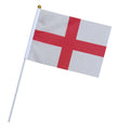 Custom Made Lightweight Polyester World Football Europe Cup Hand Waving Flags PP Pole Quick-Dry Top 32 Countries Red Cross Flag