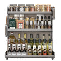 Customized Metal Spice Rack Display Organizer Three-Tier Standing Type for Countertop Retail Sale