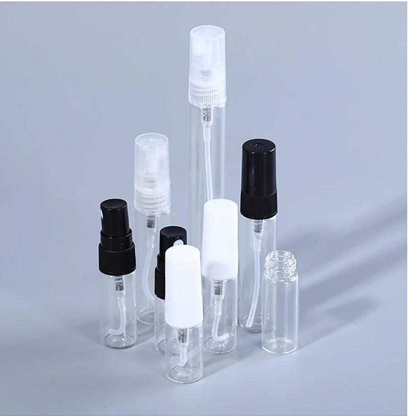 Small Perfume Bottles 2ml 5ml 10ml 10 ml Mini Portable Tester Sample Travel Transparent Glass Perfume Vial Spray Bottle