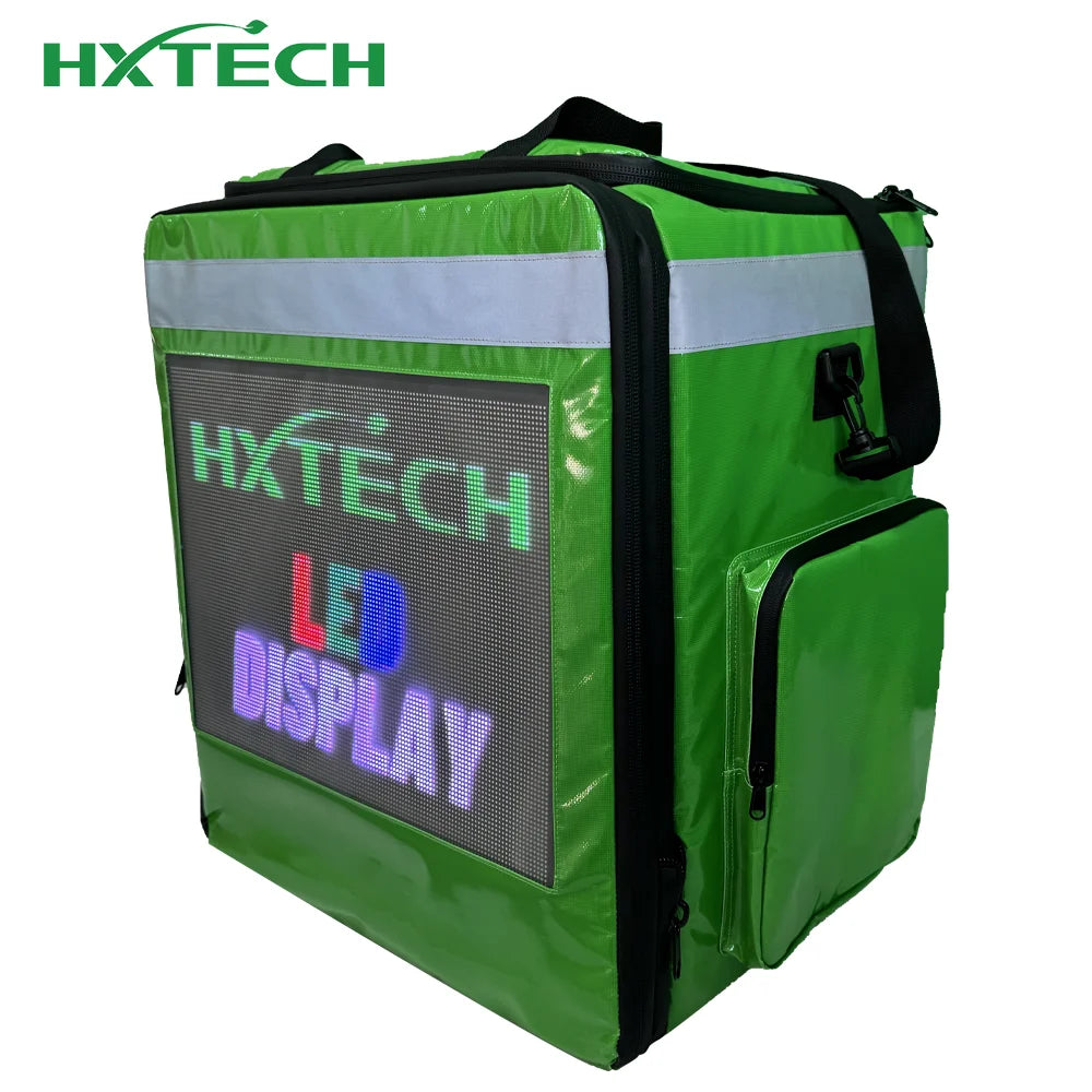 Moveable Advertising Backpack Delivery Box Food Delivery Bag With LED Screen