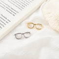 Glasses Brooches Bow Zinc Alloy Brooch Concise Lapel Pin Denim Jeans Shirt Bag Nature Metal Crafts Gift for Teacher Pin