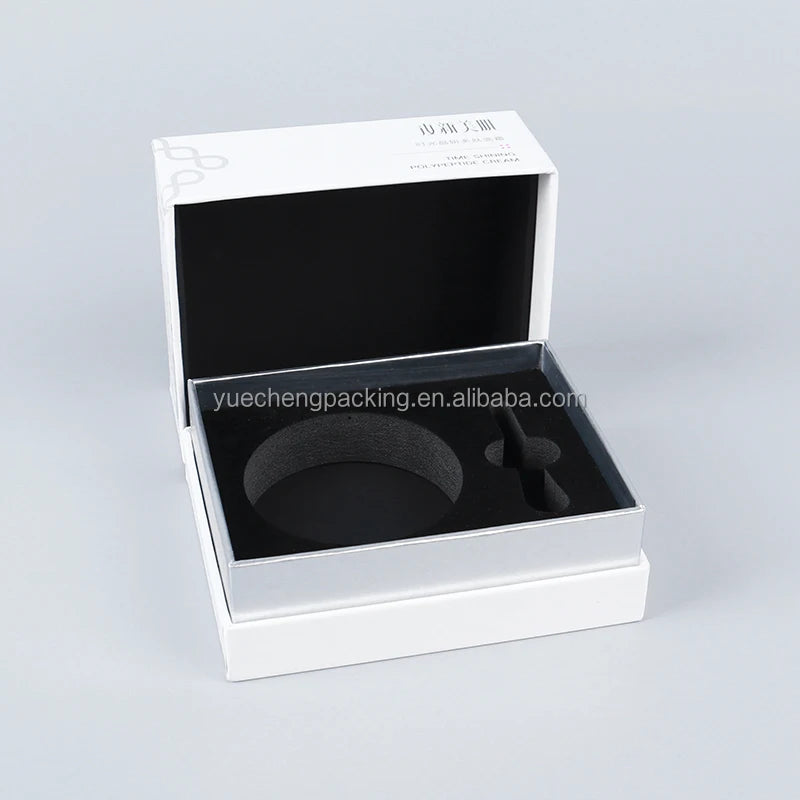 High-End Rigid Cardboard Top Bottom Packaging Box for Face Cream Serum Scented Candle Perfume White Lid Base for Cosmetics