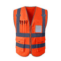 High Visibility Work Reflective Vest Jacket Construction Security Safety Vest Reflective Strip Fabric High Reflective Fabric