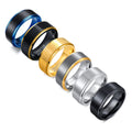 Wholesale High-Quality 8mm Matte Brushed Effect Gold Silver and Black Dual-Tone Tungsten Carbide Rings for Men's Jewelry MegaBDM