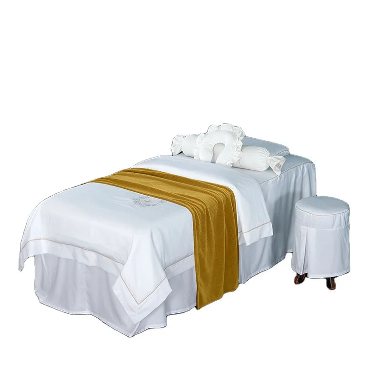 2022 New Arrival Microfiber SPA Bedspread Modern Custom Beauty Bedspread Salon Bedding Sets