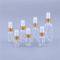 Hot Sale 5ml 10ml 15ml 20ml 30ml 50ml 100ml Transparent Clear Glass Spray Bottles Perfume Glass Gold Sprayer Bottle in Stock