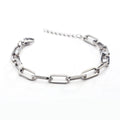 2021 New Custom Women Simple Gold Plated Link Chain Paperclip Funky Plain Thick Rectangle Chain Bracelet