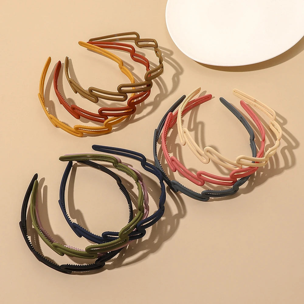 Fashion Solid Colors Personality Design Hair Bands Wholesale Cheap Plastic Hair Accessories for Women