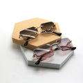 Trendy Rimless Sunglasses Women Men Small Sun Glasses Designer Metal Luxury Sunglasses