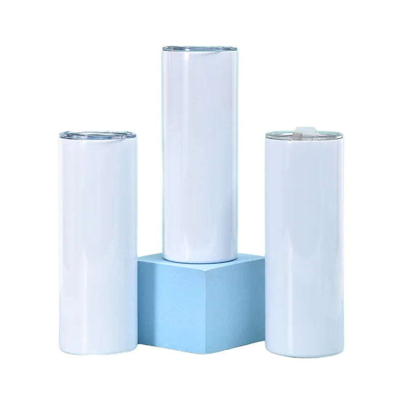 20oz Double Wall Stainless Steel Tumblers Sublimation Blanks Mugs Straw Boiling Water Safe Eco-Friendly Thermal Insulation Party