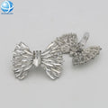 Fashionable Rhinestone Crystal Silver Plated Removable Bowknot Shoe Clips for Women Shoes Pumps High Heels Sandals Ornaments