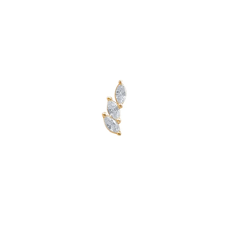 ROXI Single S925 Sterling Silver Marquise Zircon Diamond Thread Piercing Ear Bone Stud Earring
