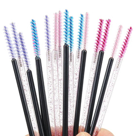 50pcs/bag Eyelash Brushes Spiral Eyelash Curl Eyebrow Brush Disposable Mascara Wands Applicator Thin Eye Lashes Cosmetic Brush